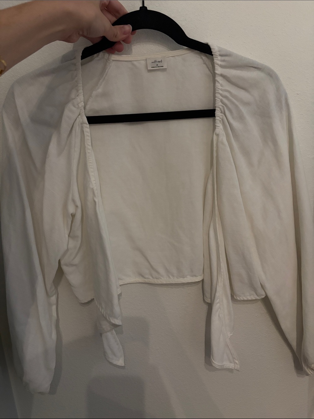 Wilfred White Tie LinenCrop Top